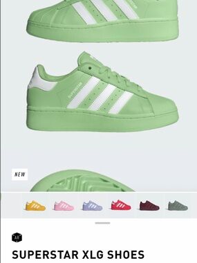 adidas Superstar XLG Shoes - Light Green/White